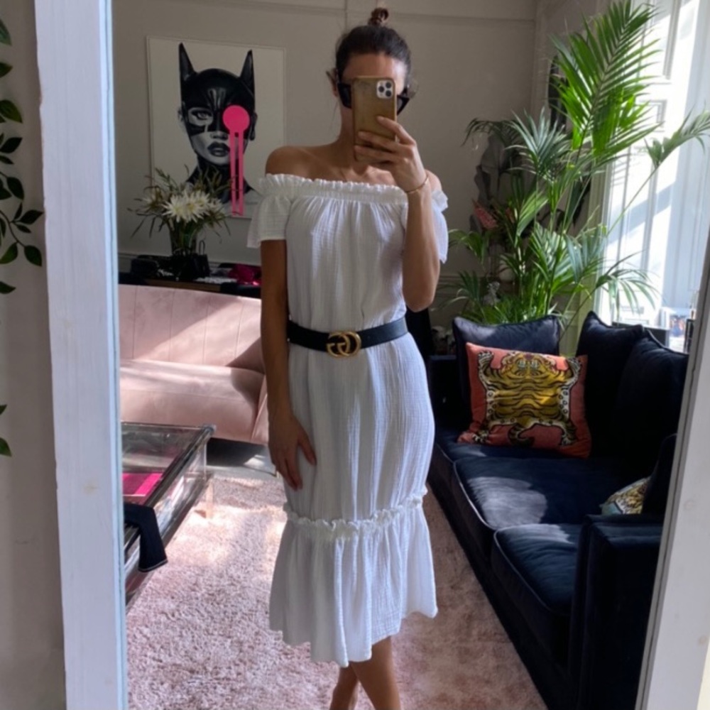 Zara white midi dress! size xs